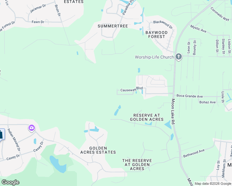 map of restaurants, bars, coffee shops, grocery stores, and more near 10651 Toronto Lane in New Port Richey