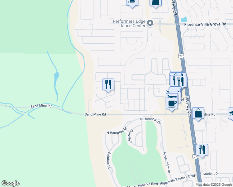 map of restaurants, bars, coffee shops, grocery stores, and more near 719 Orchid Drive in Davenport