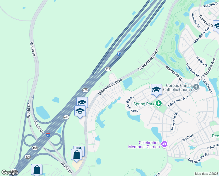 map of restaurants, bars, coffee shops, grocery stores, and more near 1420 Resolute Street in Celebration