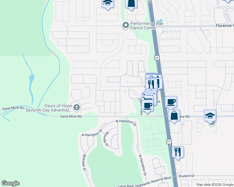 map of restaurants, bars, coffee shops, grocery stores, and more near 409 Miramar Avenue in Davenport
