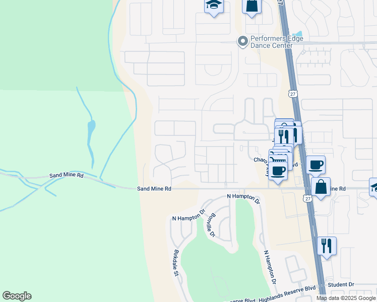 map of restaurants, bars, coffee shops, grocery stores, and more near 647 Orchid Drive in Davenport