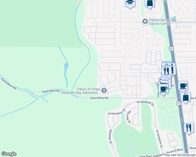 map of restaurants, bars, coffee shops, grocery stores, and more near 405 Caribbean Drive in Davenport