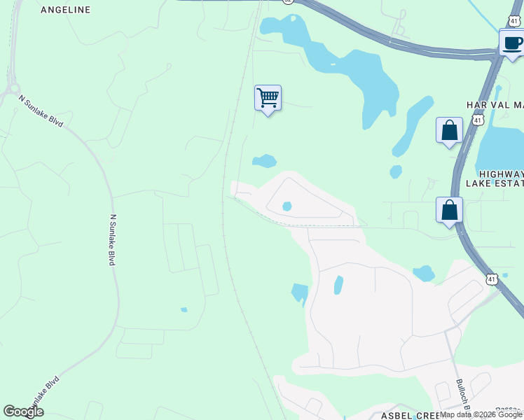 map of restaurants, bars, coffee shops, grocery stores, and more near 17945 Turning Leaf Circle in Land O' Lakes