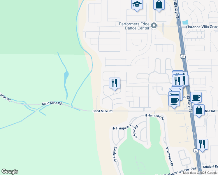 map of restaurants, bars, coffee shops, grocery stores, and more near 3724 Calabria Avenue in Davenport