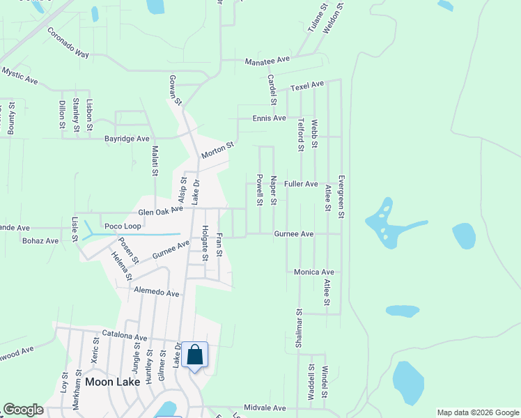 map of restaurants, bars, coffee shops, grocery stores, and more near 10745 Powell Street in New Port Richey