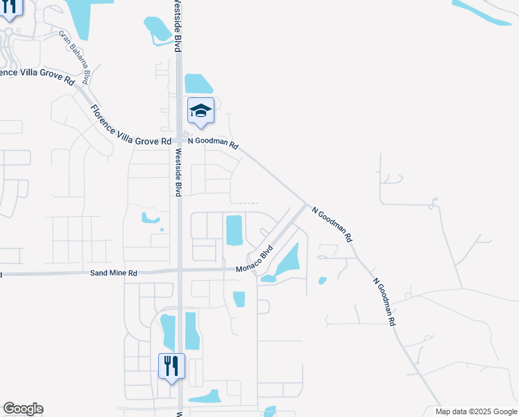 map of restaurants, bars, coffee shops, grocery stores, and more near 8833 Rhodes Street in Kissimmee