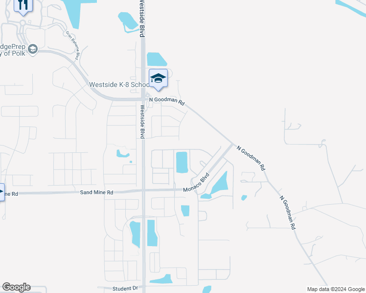 map of restaurants, bars, coffee shops, grocery stores, and more near 8873 Rhodes Street in Kissimmee