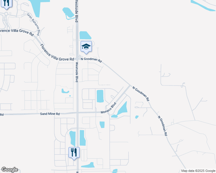 map of restaurants, bars, coffee shops, grocery stores, and more near 8833 Rhodes Street in Kissimmee