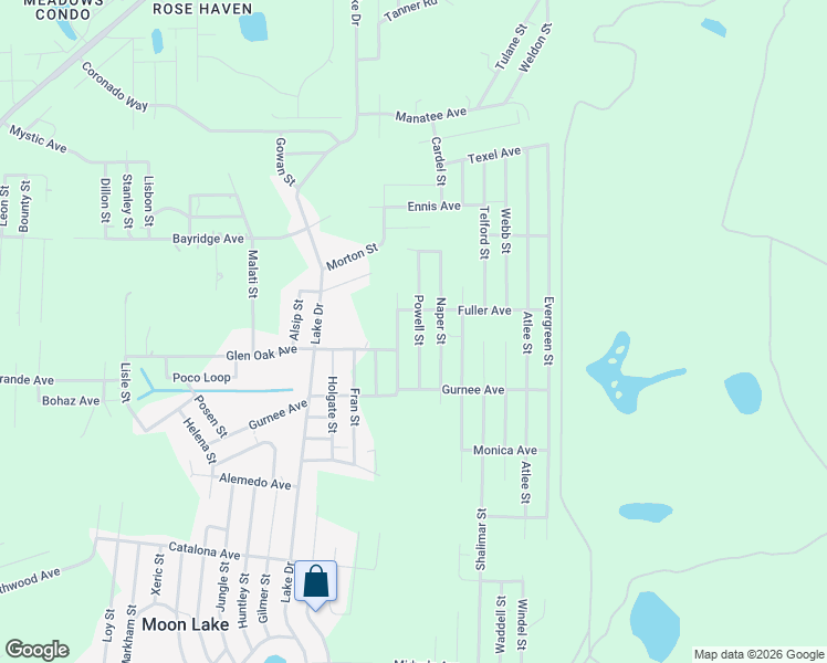 map of restaurants, bars, coffee shops, grocery stores, and more near 10745 Powell Street in New Port Richey