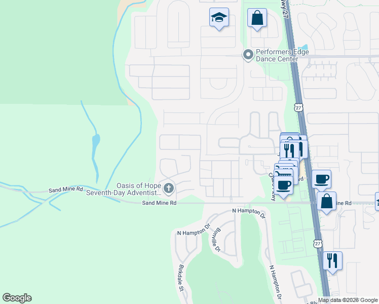 map of restaurants, bars, coffee shops, grocery stores, and more near 4102 Calabria Avenue in Davenport