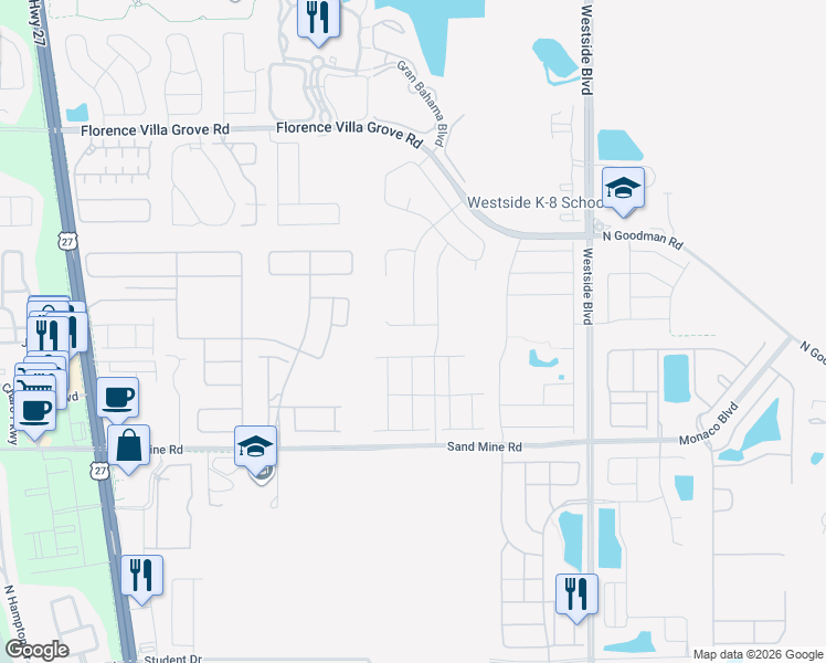 map of restaurants, bars, coffee shops, grocery stores, and more near 9164 Olmo Court in Davenport