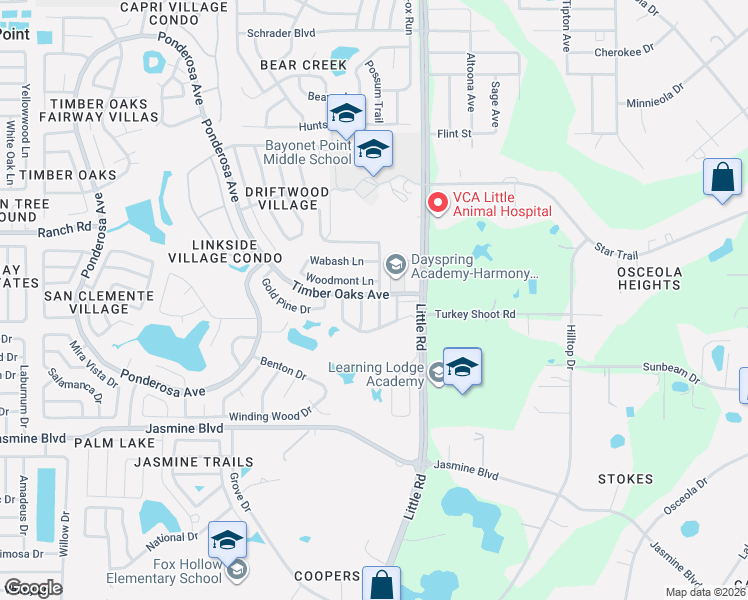 map of restaurants, bars, coffee shops, grocery stores, and more near 10811 Peppertree Lane in Port Richey