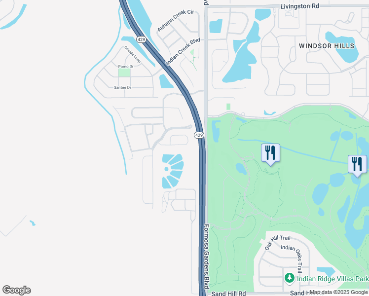 map of restaurants, bars, coffee shops, grocery stores, and more near 8030 King Palm Circle in Kissimmee