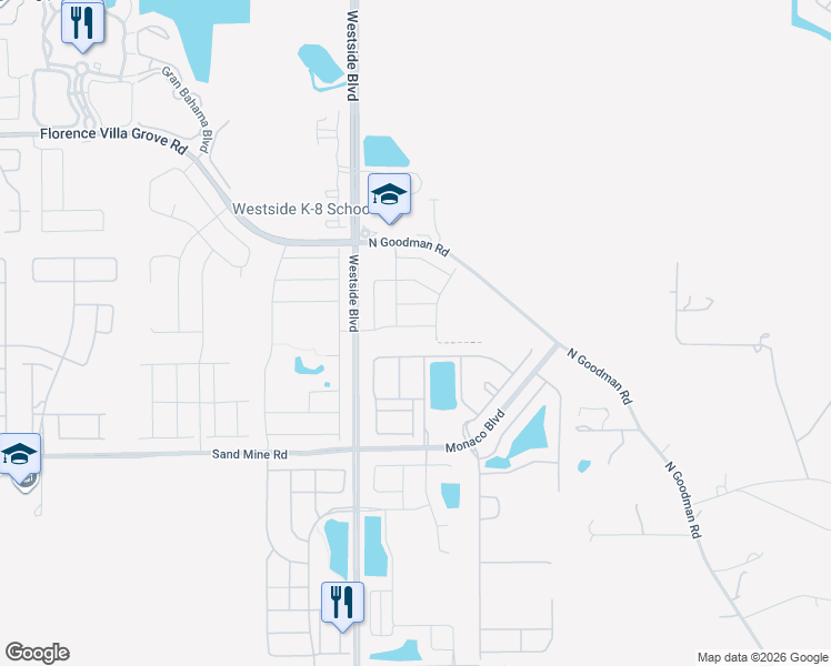 map of restaurants, bars, coffee shops, grocery stores, and more near 8921 Rhodes Street in Kissimmee