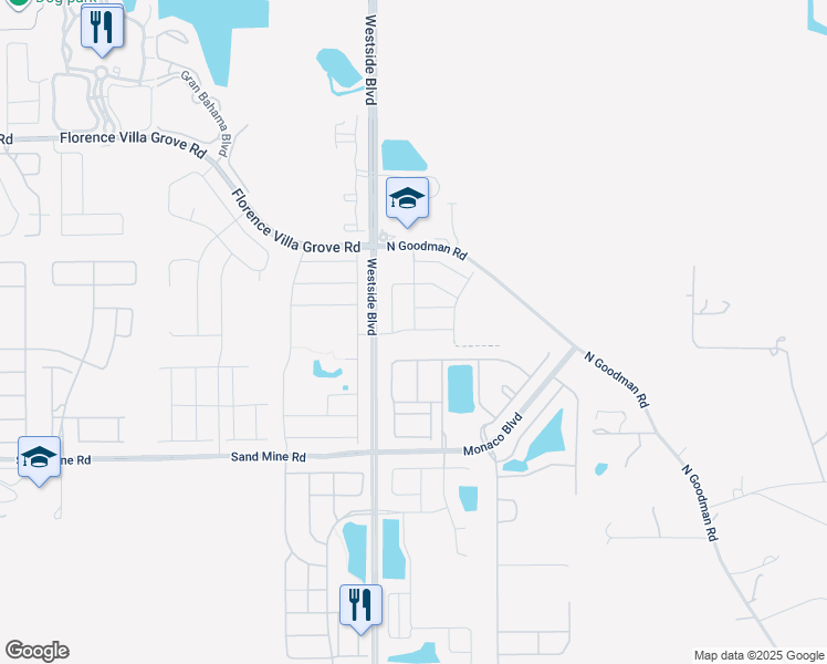 map of restaurants, bars, coffee shops, grocery stores, and more near 8921 Rhodes Street in Kissimmee