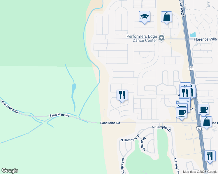 map of restaurants, bars, coffee shops, grocery stores, and more near 3204 Calabria Avenue in Davenport