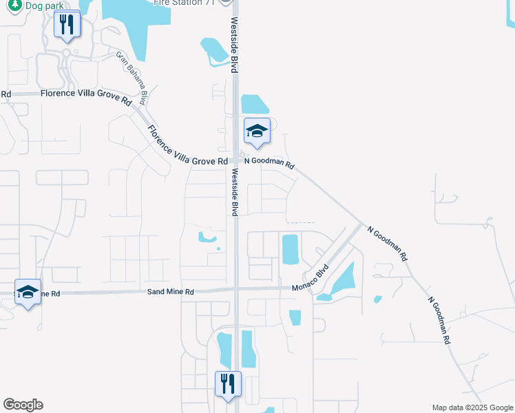 map of restaurants, bars, coffee shops, grocery stores, and more near 8933 Prague Way in Kissimmee