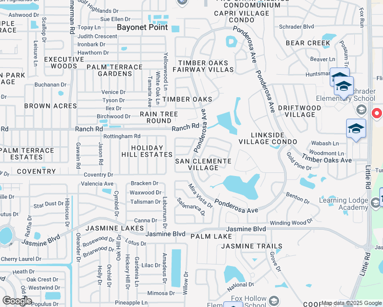 map of restaurants, bars, coffee shops, grocery stores, and more near 8104 Juarez Drive in Port Richey