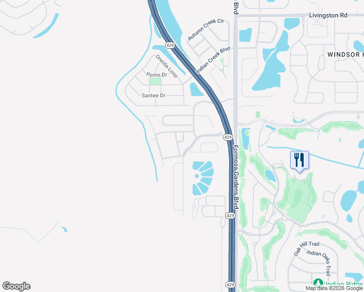 map of restaurants, bars, coffee shops, grocery stores, and more near 2305 Butterfly Palm Way in Kissimmee
