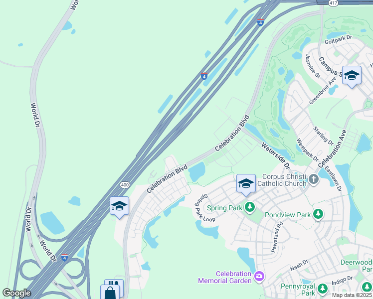 map of restaurants, bars, coffee shops, grocery stores, and more near 1370 Celebration Boulevard in Kissimmee