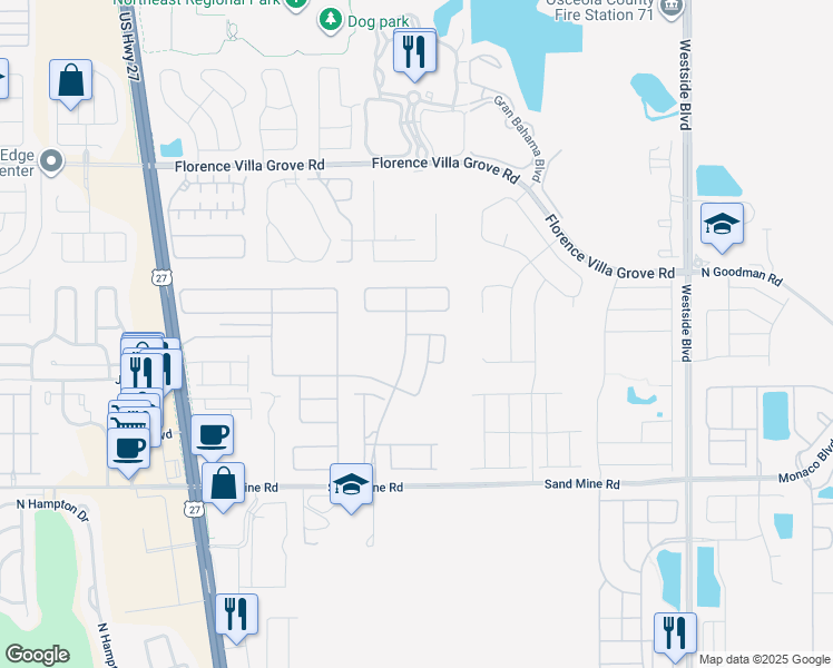 map of restaurants, bars, coffee shops, grocery stores, and more near 1611 Kona Ln in Davenport