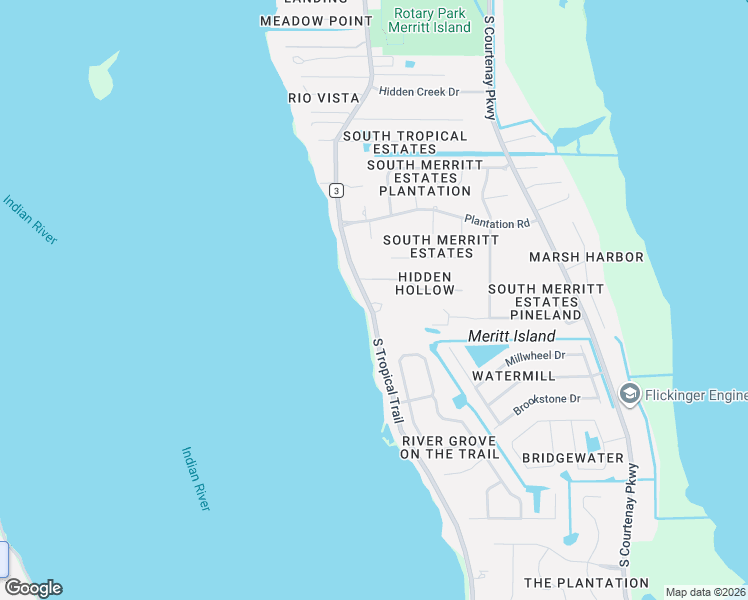 map of restaurants, bars, coffee shops, grocery stores, and more near 2330 South Tropical Trail in Merritt Island