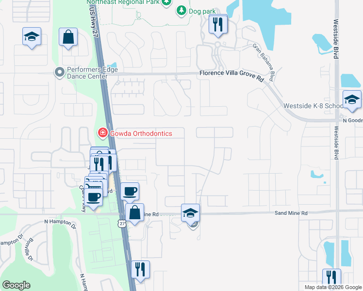 map of restaurants, bars, coffee shops, grocery stores, and more near 937 Berwick Drive in Davenport