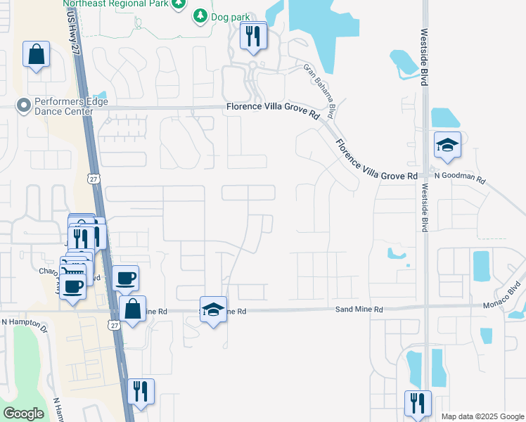 map of restaurants, bars, coffee shops, grocery stores, and more near 1611 Kona Ln in Davenport