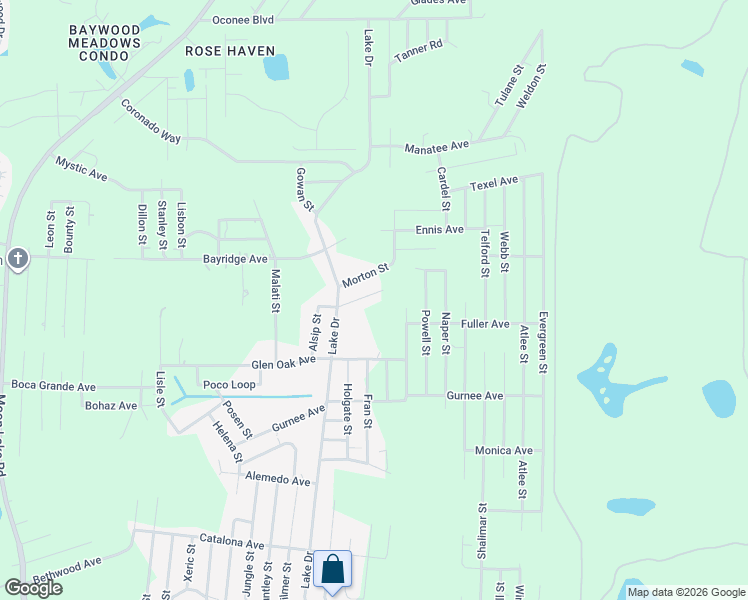 map of restaurants, bars, coffee shops, grocery stores, and more near 12750 Eola Avenue in New Port Richey