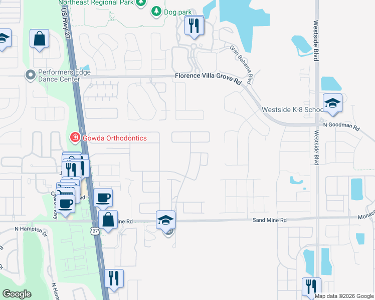 map of restaurants, bars, coffee shops, grocery stores, and more near 1607 Kona Ln in Davenport