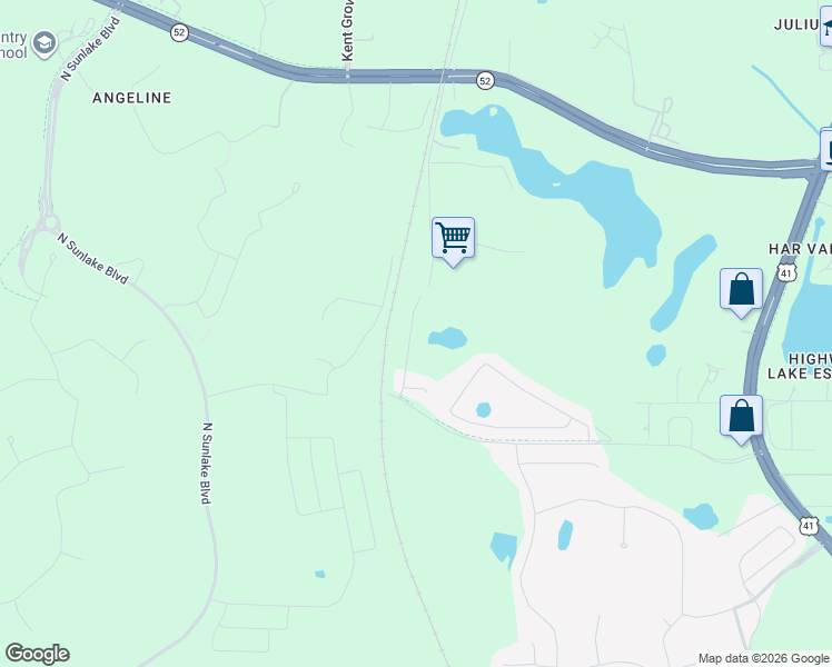 map of restaurants, bars, coffee shops, grocery stores, and more near 11025 Pierce Lake Road in Land O' Lakes