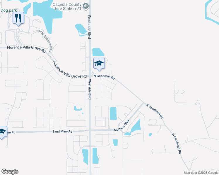map of restaurants, bars, coffee shops, grocery stores, and more near 8900 Prague Way in Four Corners