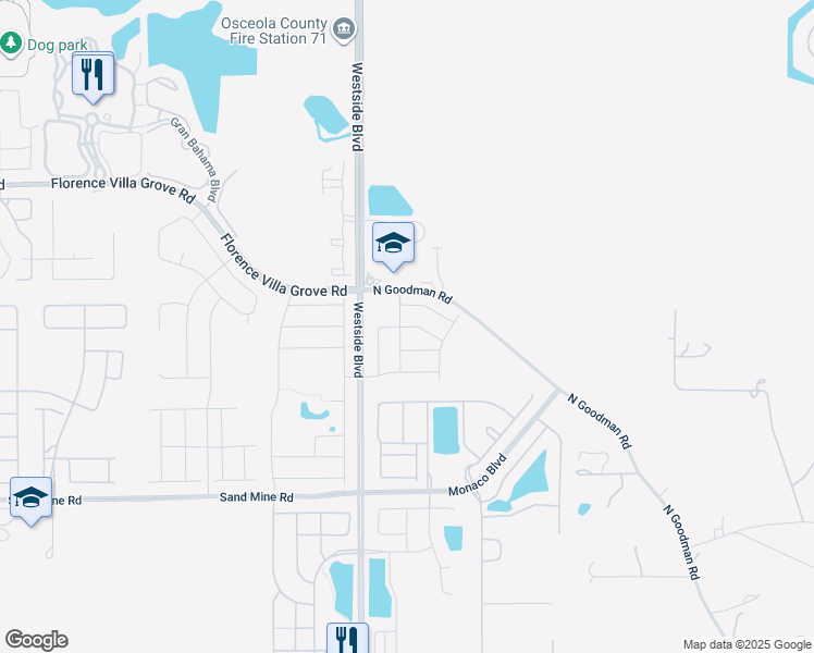 map of restaurants, bars, coffee shops, grocery stores, and more near 2482 Dubai Street in Four Corners