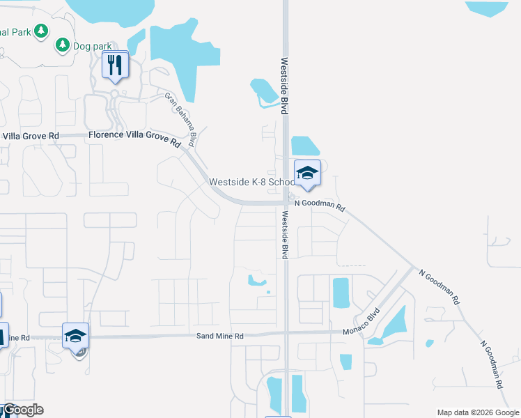 map of restaurants, bars, coffee shops, grocery stores, and more near 9003 Carlotta Way in Osceola County