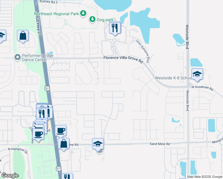 map of restaurants, bars, coffee shops, grocery stores, and more near 402 Vista Drive in Davenport