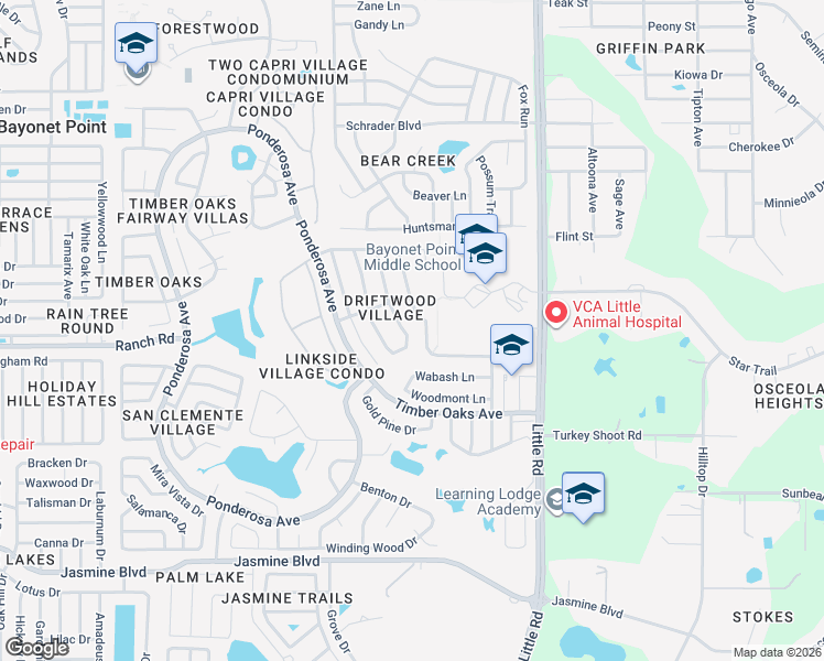 map of restaurants, bars, coffee shops, grocery stores, and more near 11000 Salt Tree Drive in Port Richey