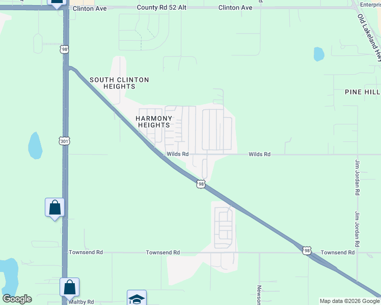map of restaurants, bars, coffee shops, grocery stores, and more near 38620 Wilds Road in Dade City