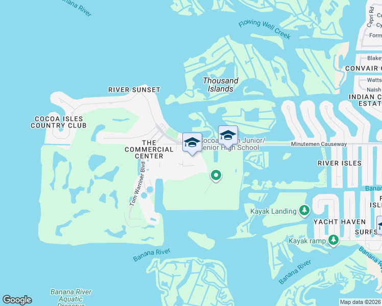 map of restaurants, bars, coffee shops, grocery stores, and more near 1680-1682 Minutemen Causeway in Cocoa Beach