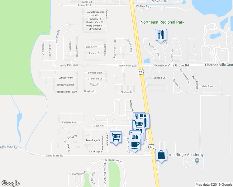 map of restaurants, bars, coffee shops, grocery stores, and more near 535 Cornwallis Drive in Davenport