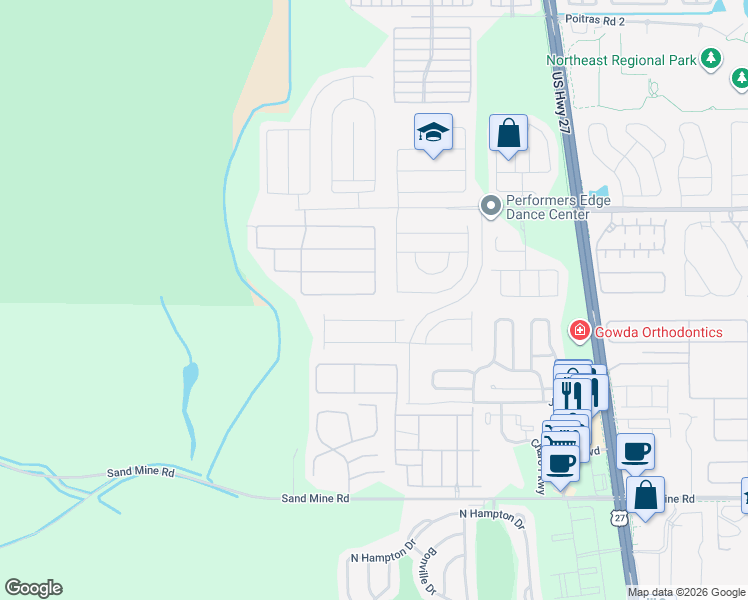 map of restaurants, bars, coffee shops, grocery stores, and more near 602 Highgate Park Boulevard in Davenport