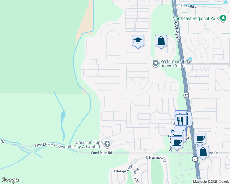 map of restaurants, bars, coffee shops, grocery stores, and more near 724 Highgate Park Boulevard in Davenport