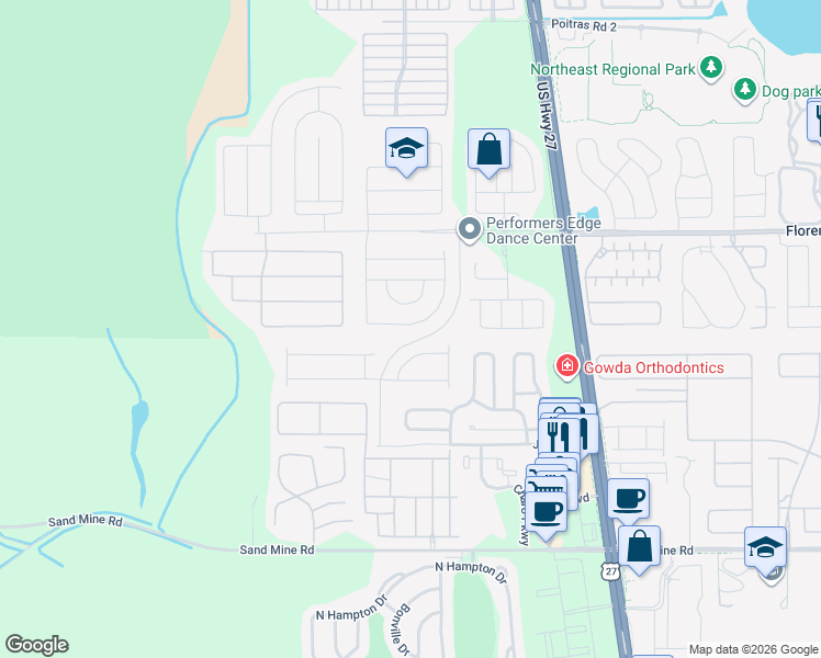 map of restaurants, bars, coffee shops, grocery stores, and more near 631 Brayton Lane in Davenport