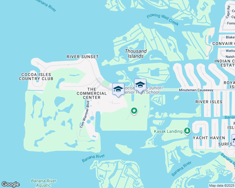 map of restaurants, bars, coffee shops, grocery stores, and more near 1500 Minutemen Causeway in Cocoa Beach