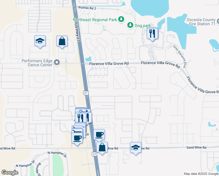 map of restaurants, bars, coffee shops, grocery stores, and more near 916 Tuscan Hills Boulevard in Davenport