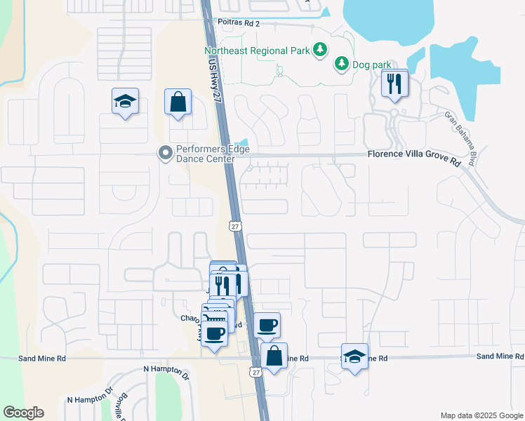 map of restaurants, bars, coffee shops, grocery stores, and more near 660 Tuscan Hills Boulevard in Davenport