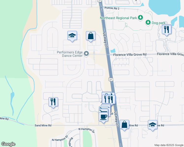 map of restaurants, bars, coffee shops, grocery stores, and more near 217 Scaton Way in Davenport