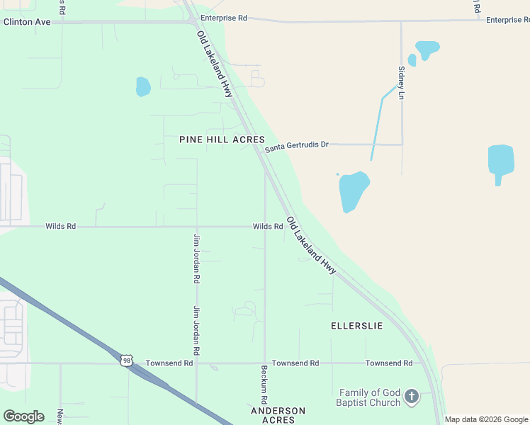 map of restaurants, bars, coffee shops, grocery stores, and more near 11025 Beckum Road in Dade City