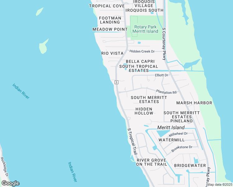 map of restaurants, bars, coffee shops, grocery stores, and more near 2175 County Road 3 in Merritt Island