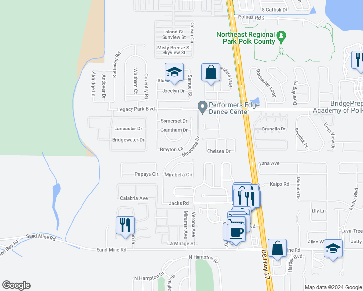 map of restaurants, bars, coffee shops, grocery stores, and more near 712 Brayton Lane in Davenport
