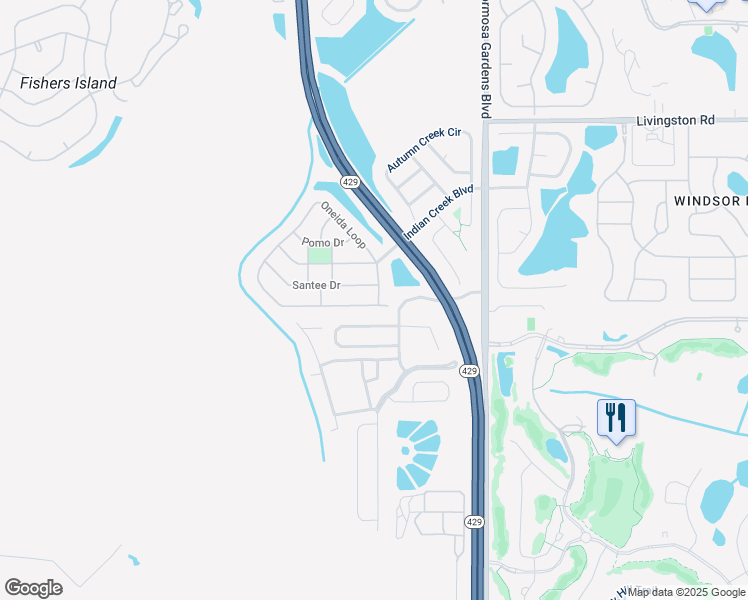map of restaurants, bars, coffee shops, grocery stores, and more near 2662 Oneida Loop in Kissimmee